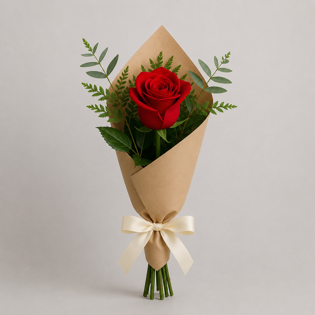 Single Red Rose Bouquet – Same-Day Delivery in Kuwait
