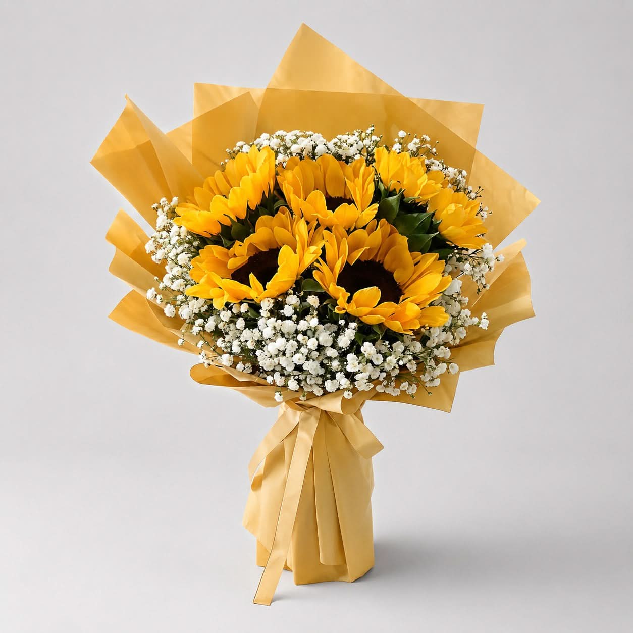 Sunflower Bouquet with Baby's Breath-italianflowerkw