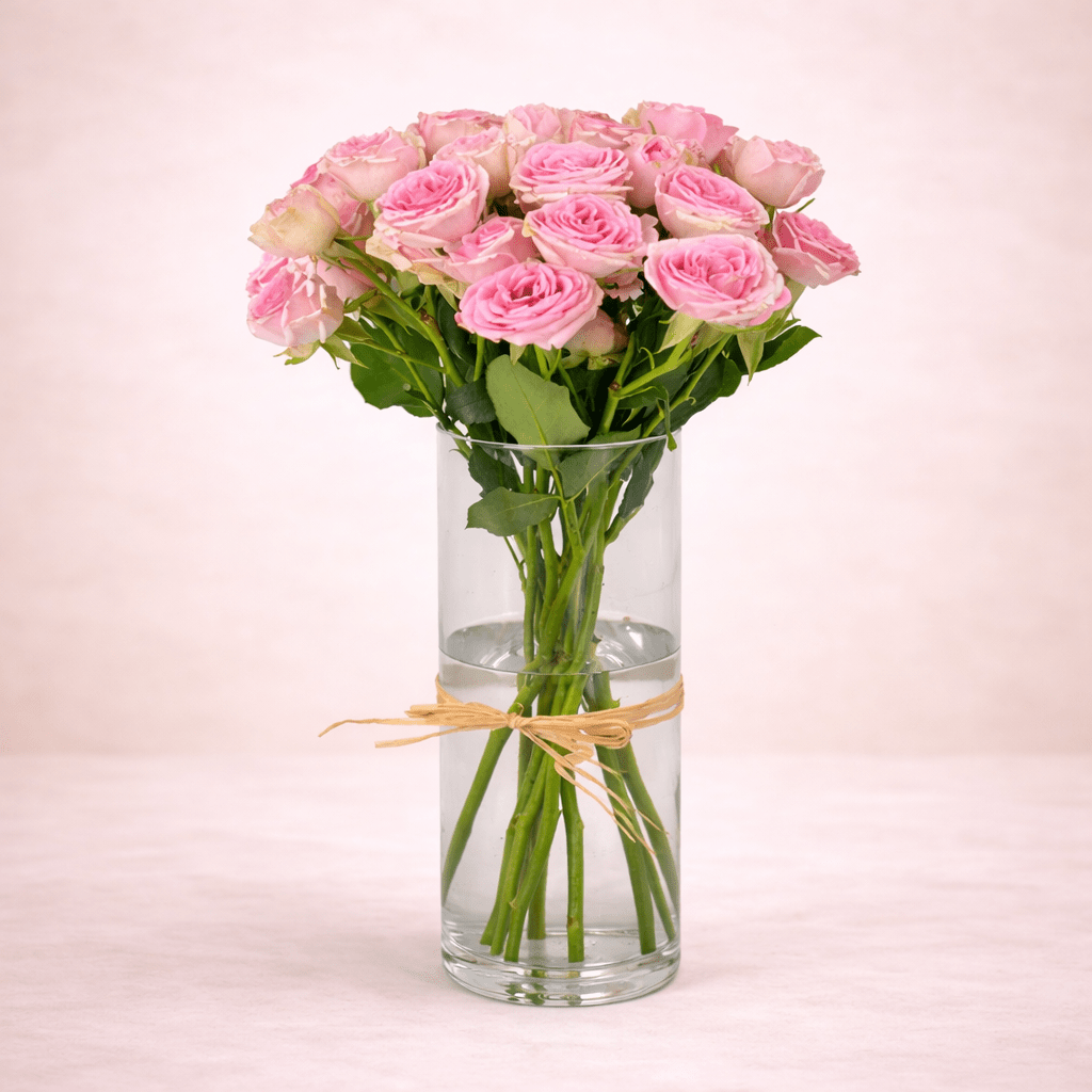 Sweet Pink Baby Roses Elegance - italianflowerkw