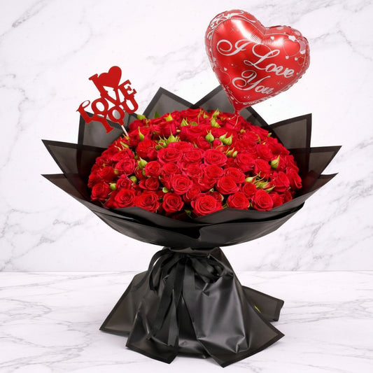 Valentine Red Baby Roses 50 Pcs - italianflowerkw