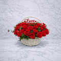 Romantic Red Roses Basket - Italianflowerkw-italianflowerkw