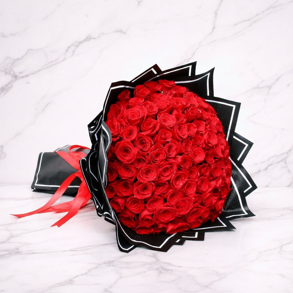 Valentine's Red Roses (75) - italianflowerkw