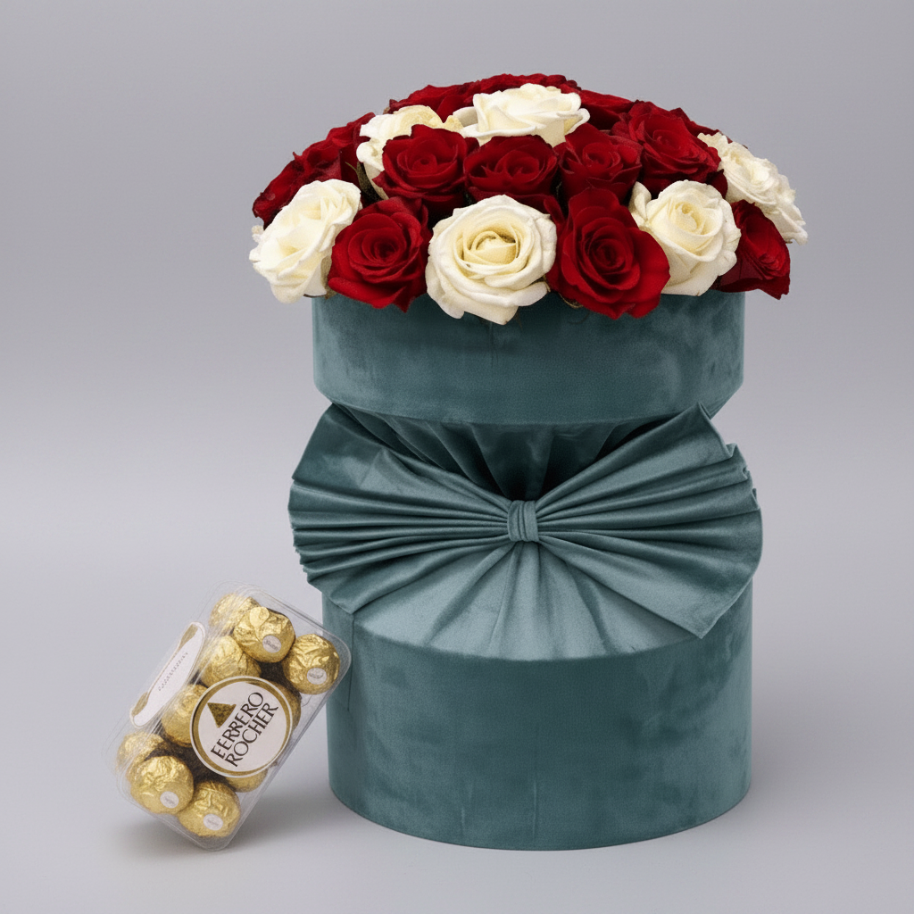 Deluxe Floral and Chocolate Gift Set-italianflowerkw