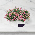 Elegant Pink Baby Rose Floral Display in Rustic Box-italianflowerkwElegant Pink Baby Rose Floral Display in Rustic Box
