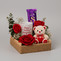 Wedding Anniversary Gift Basket with Roses & Teddy-italianflowerkw