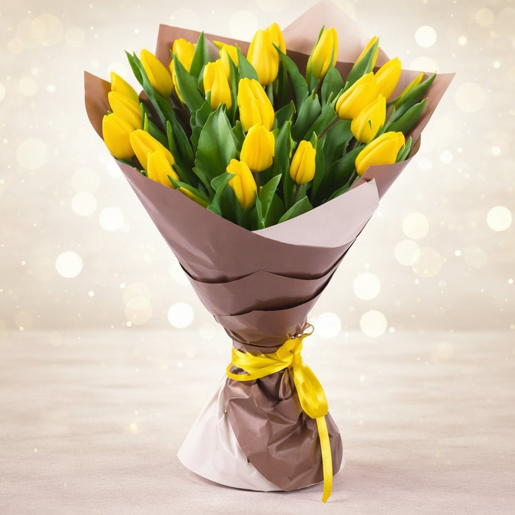 Yellow Tulips Bouquet: Delivered Fresh by Top Flower Delivery Service-italianflowerkw