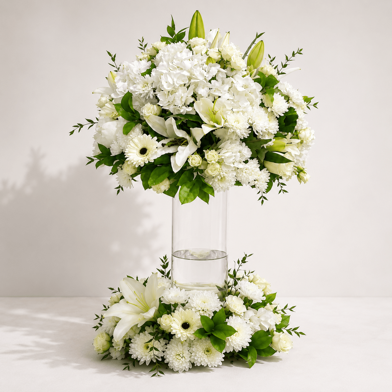 White Elegance Floral Centerpiece-italianflowerkw