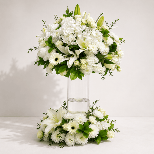 White Elegance Floral Centerpiece-italianflowerkw