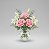 Glass vase bouquets