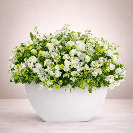 Elegant White Roses Bouquet with Alstroemeria Flowers-italianflowerkw