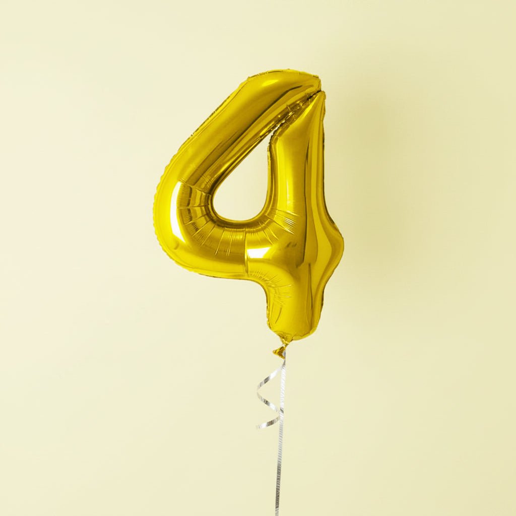 Golden Numerical Foil Balloon - italianflowerkw