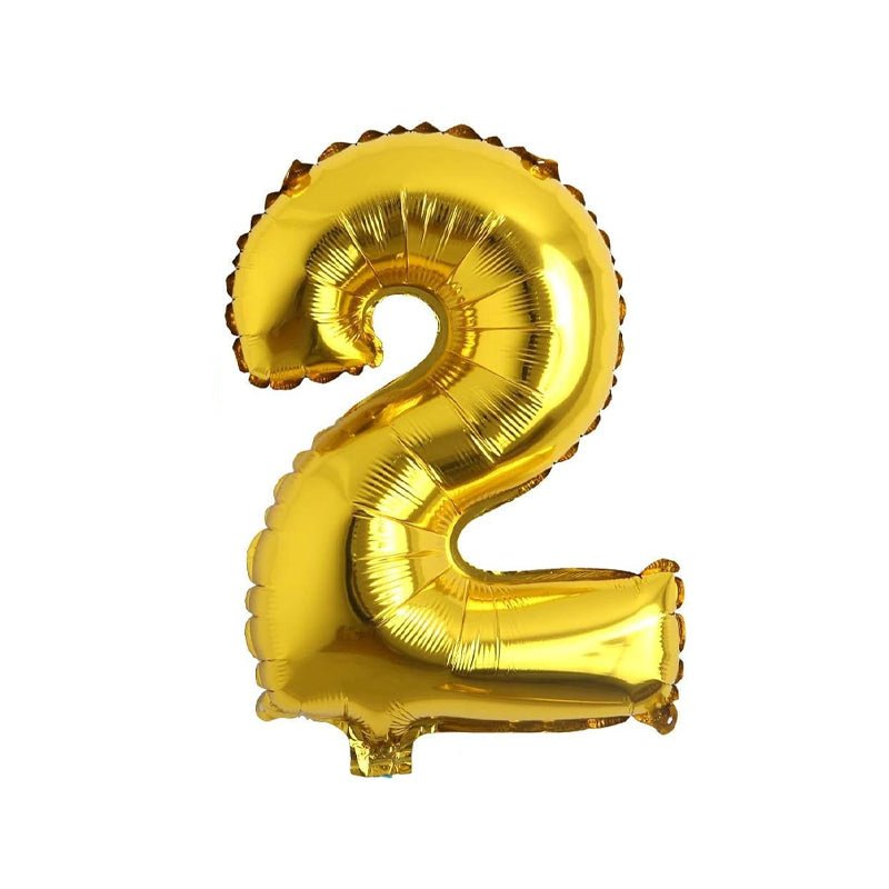 Golden Numerical Foil Balloon - italianflowerkw