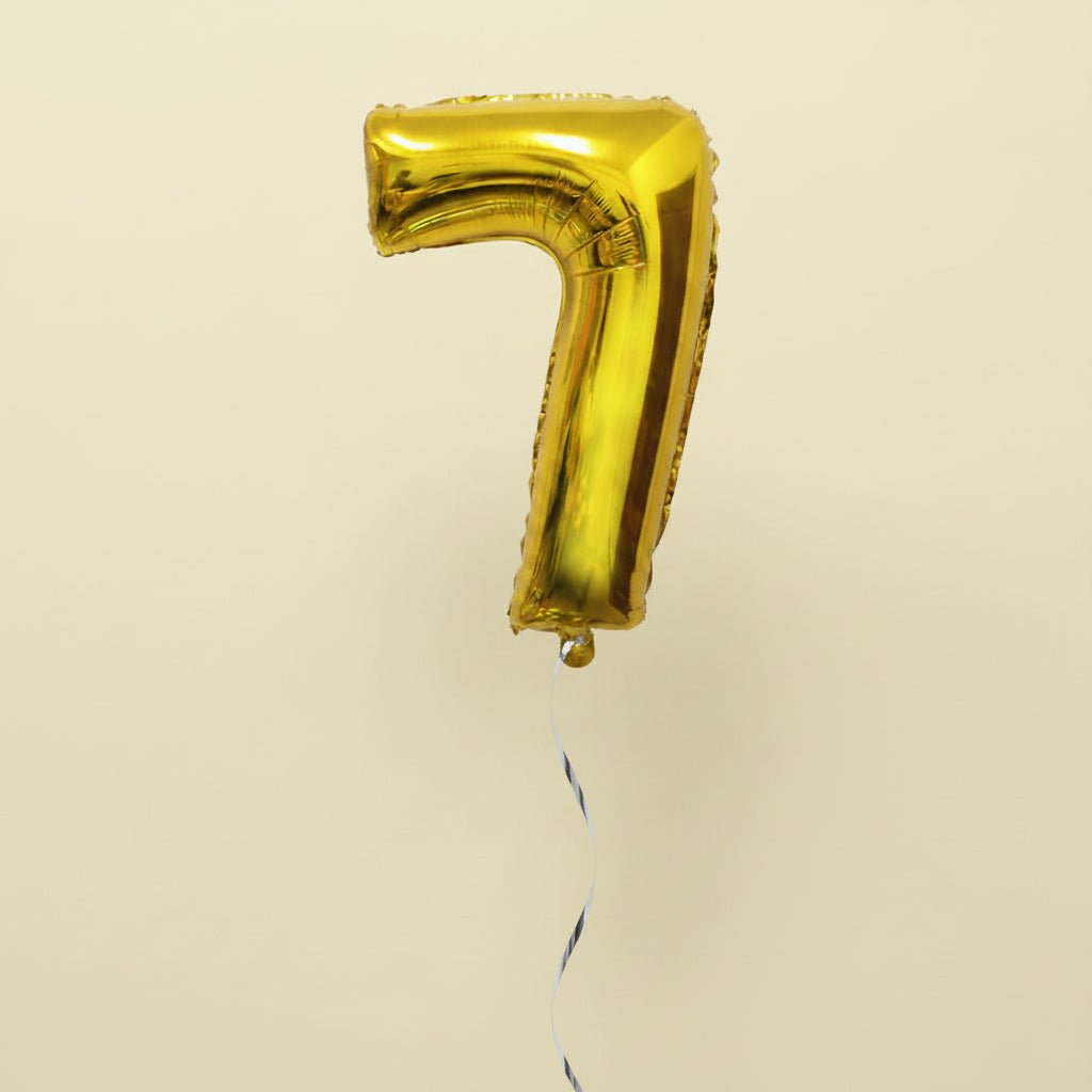 Golden Numerical Foil Balloon - italianflowerkw