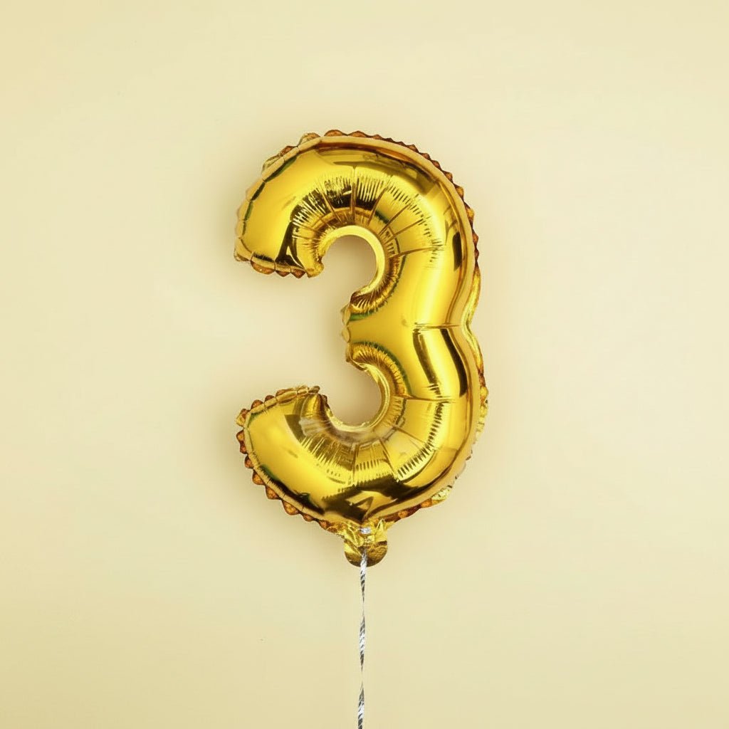 Golden Numerical Foil Balloon - italianflowerkw