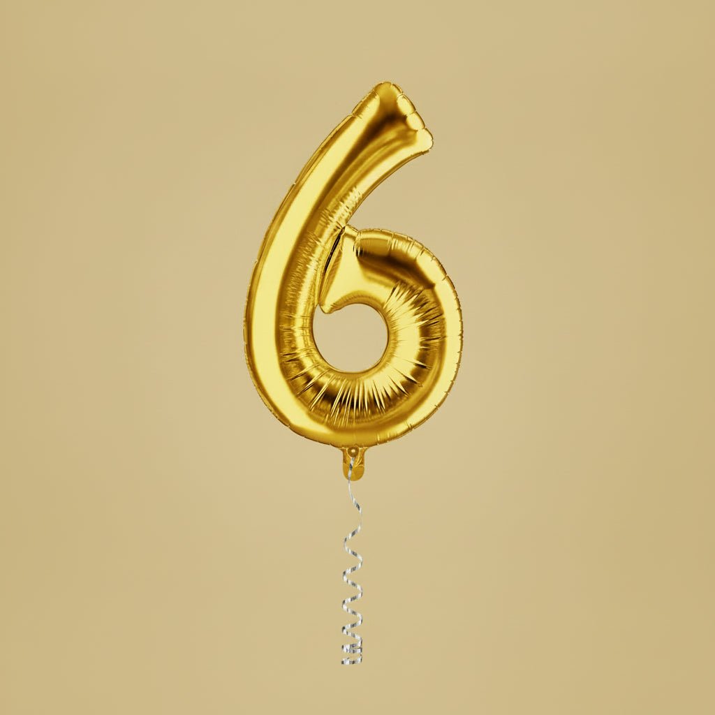 Golden Numerical Foil Balloon - italianflowerkw