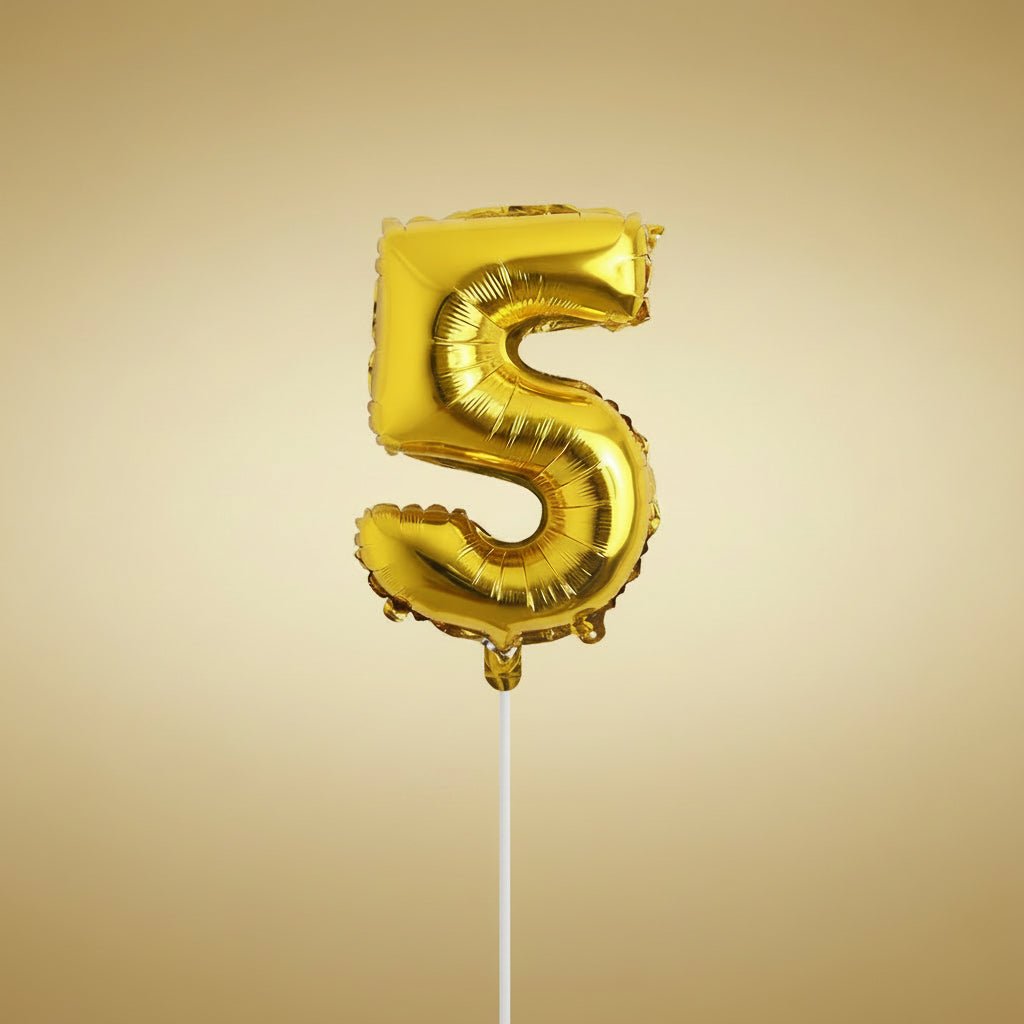 Golden Numerical Foil Balloon - italianflowerkw