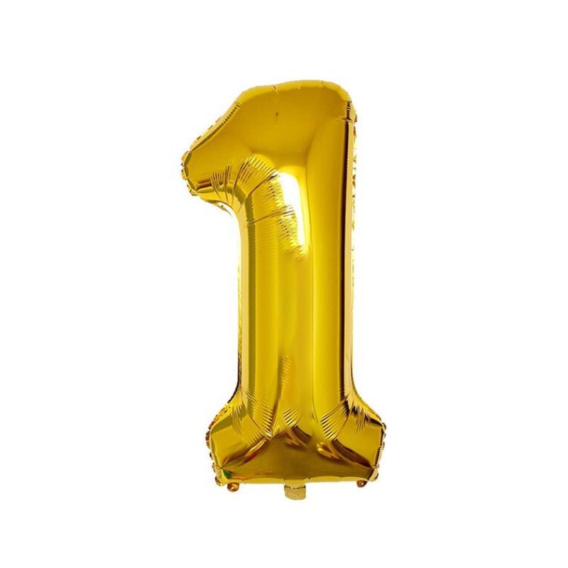 Golden Numerical Foil Balloon - italianflowerkw