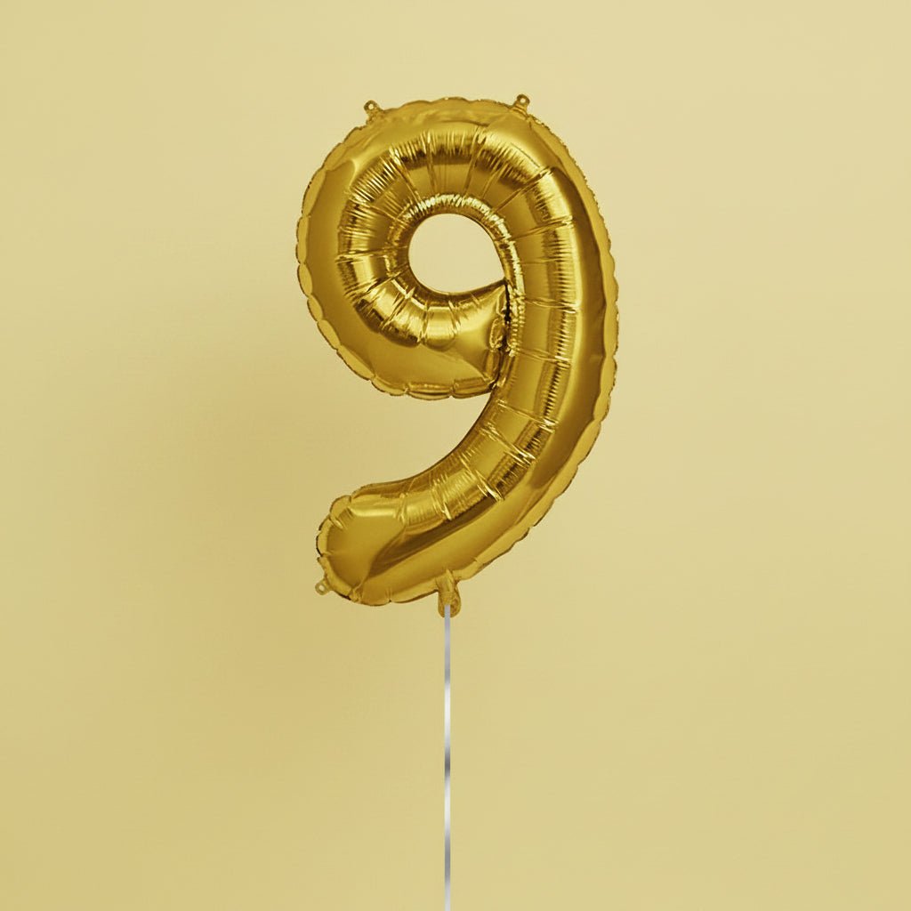 Golden Numerical Foil Balloon - italianflowerkw