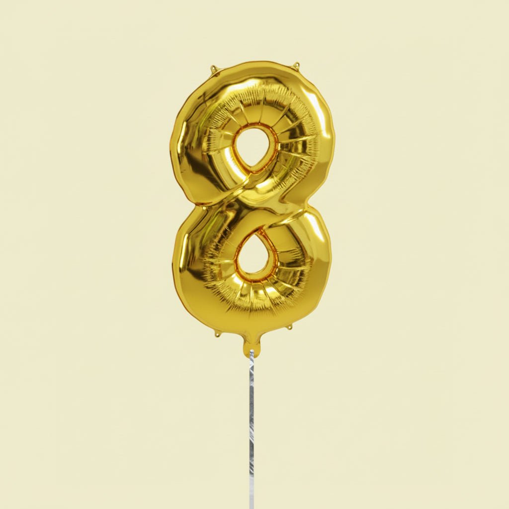 Golden Numerical Foil Balloon - italianflowerkw