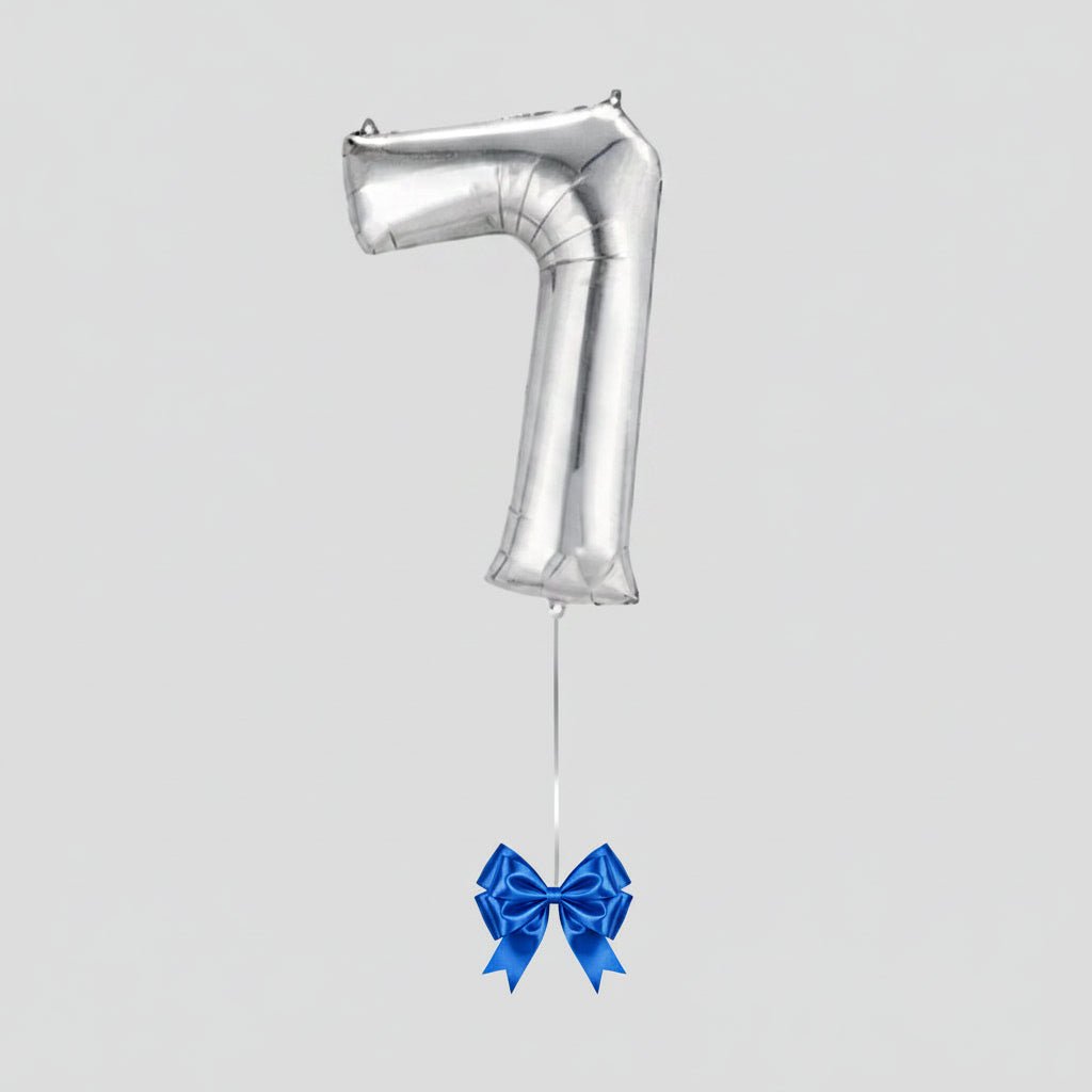 Silver Letters Numerical Foil Balloon - italianflowerkw