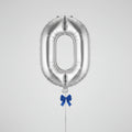 Silver Letters Numerical Foil Balloon - italianflowerkw