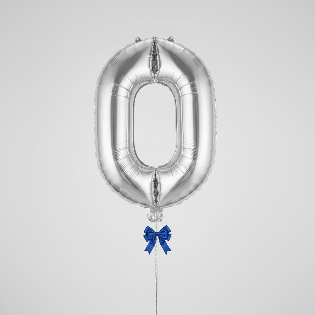 Silver Letters Numerical Foil Balloon - italianflowerkw