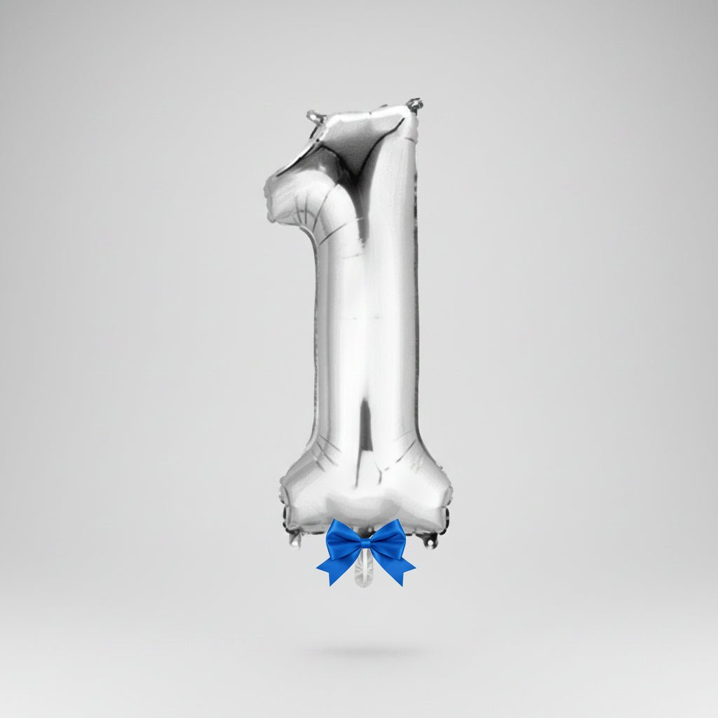 Silver Letters Numerical Foil Balloon - italianflowerkw