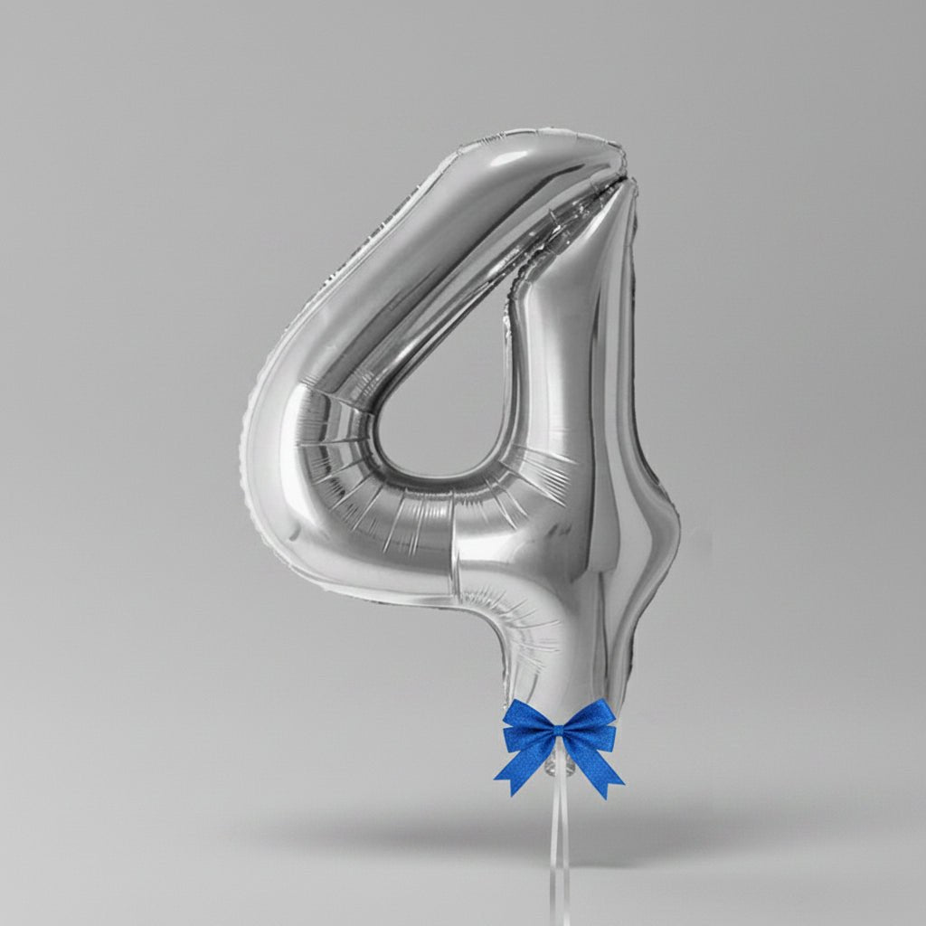 Silver Letters Numerical Foil Balloon - italianflowerkw