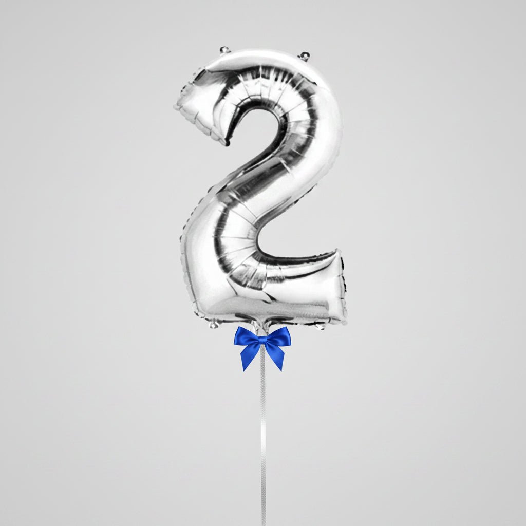 Silver Letters Numerical Foil Balloon - italianflowerkw