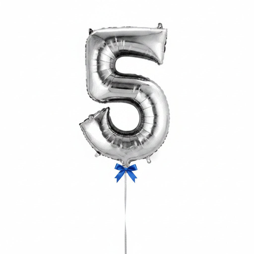 Silver Letters Numerical Foil Balloon - italianflowerkw
