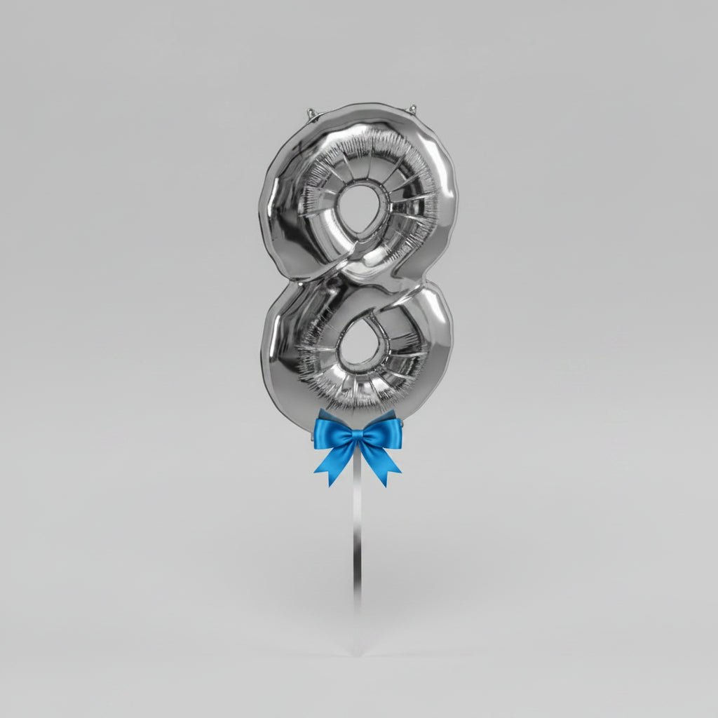 Silver Letters Numerical Foil Balloon - italianflowerkw