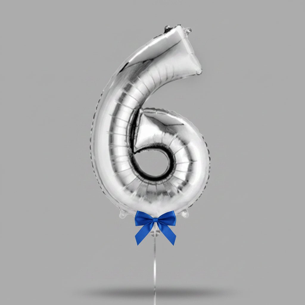 Silver Letters Numerical Foil Balloon - italianflowerkw