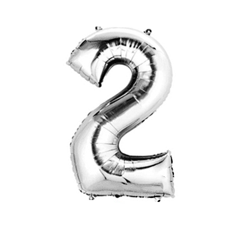 Silver Letters Numerical Foil Balloon